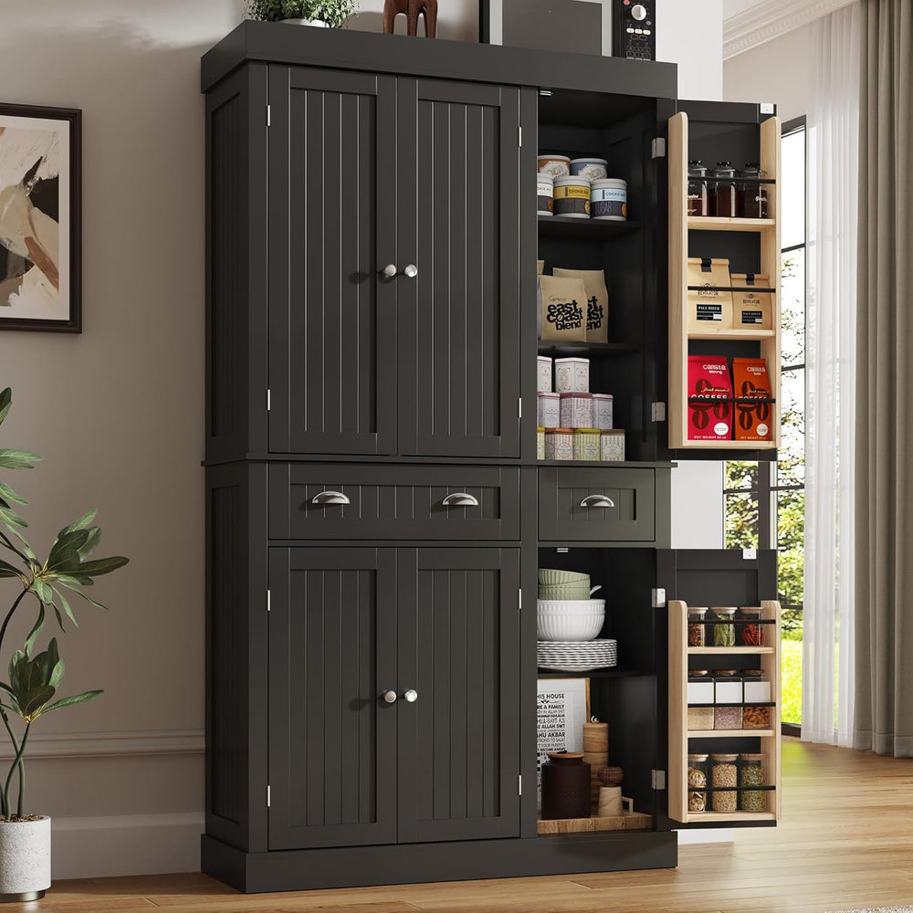 71" Tall Kitchen Cabinet Pantry Storage,Modern Kitchen Hutch Cabinet wit...