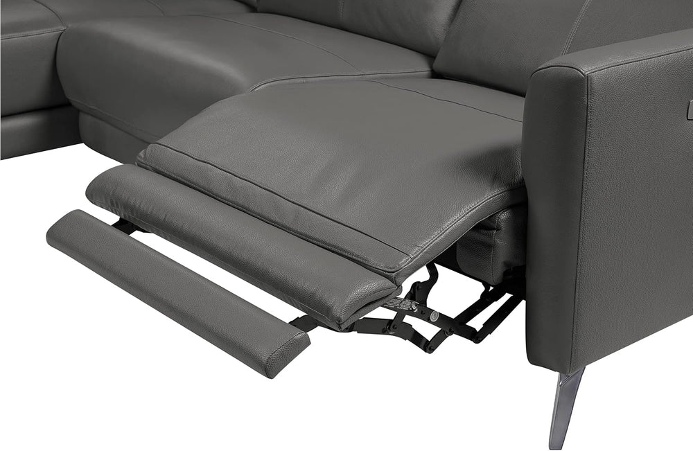 Valencia Andria 99.5" Reclining Leather Sectional Sofa, Reclining Couch ...