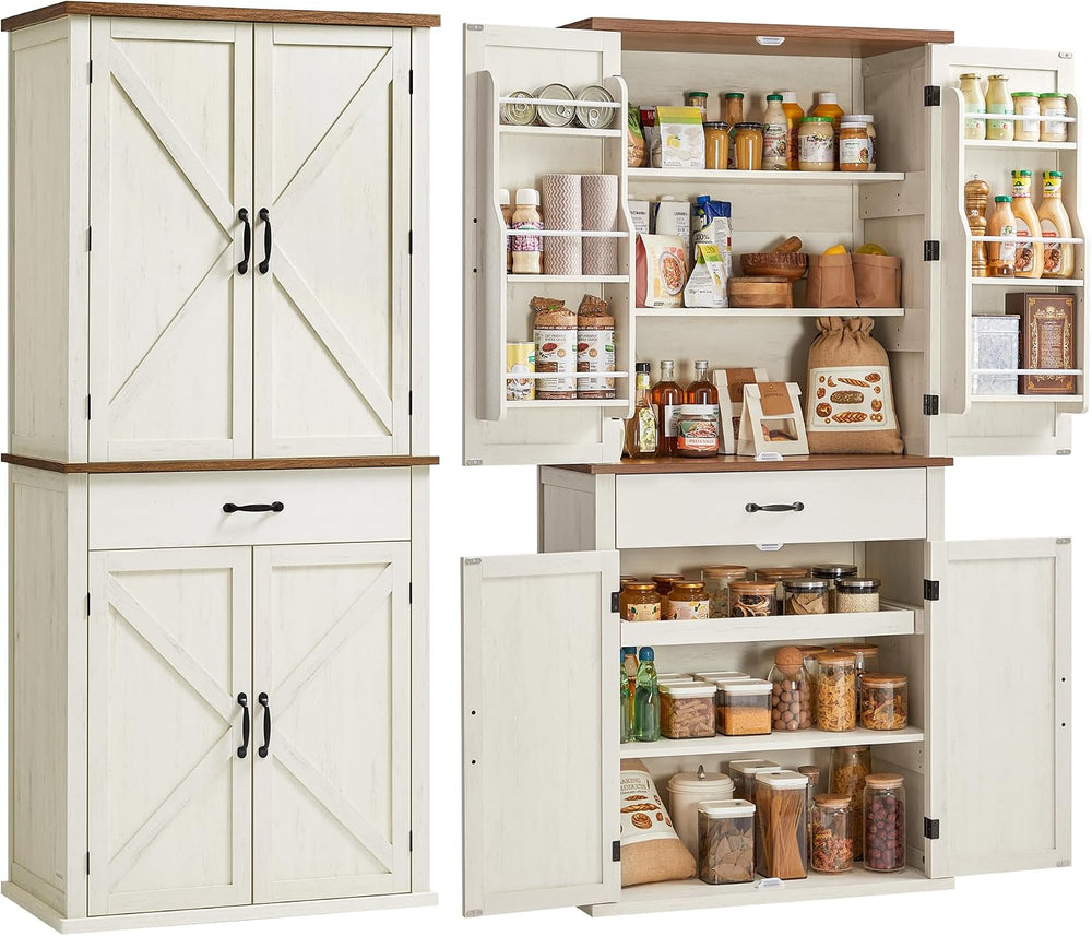 VASAGLE Pantry Cabinet, Freestanding Tall Cupboard with a Drawer | 15.8 x 31....