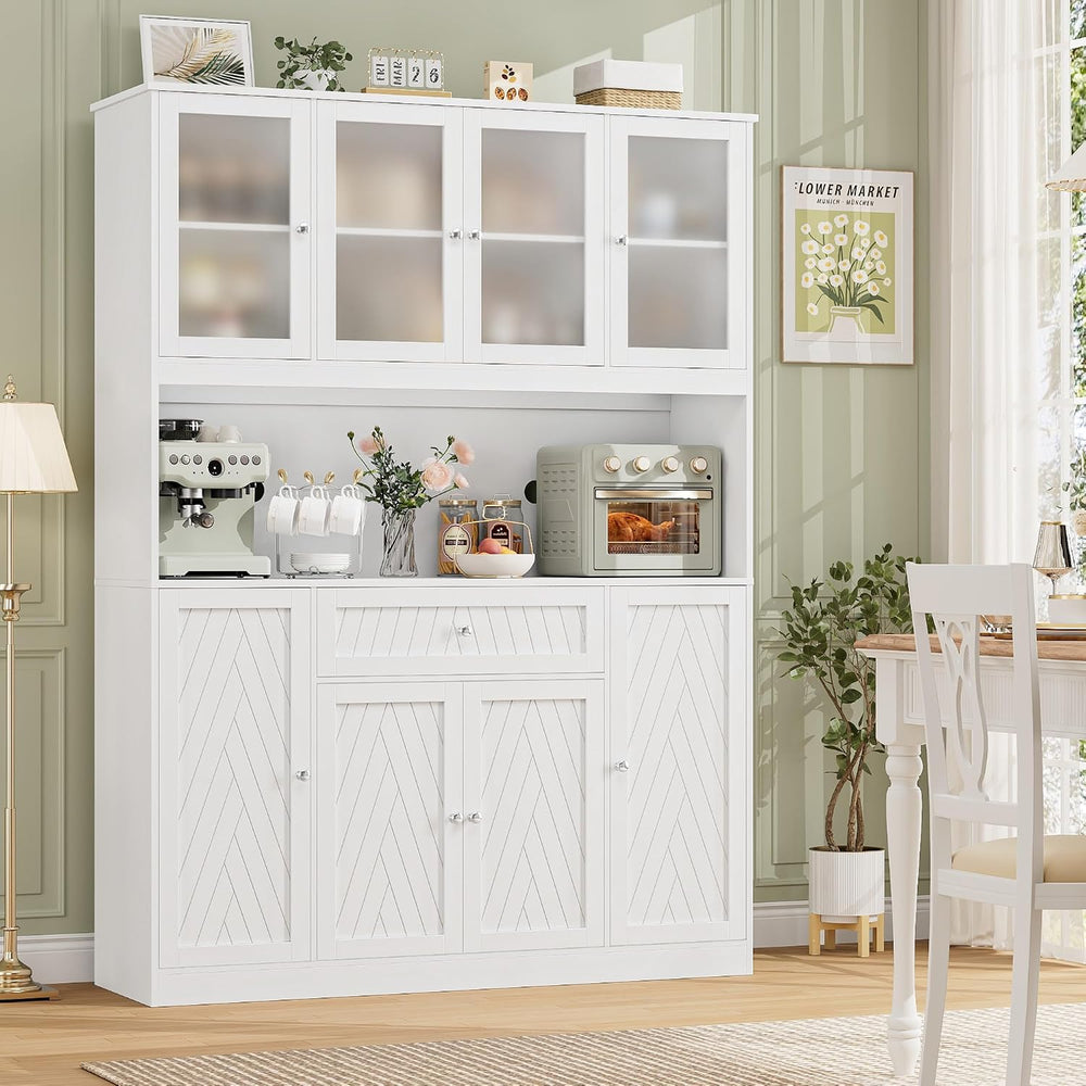 BOTLOG 72" Tall Kitchen Pantry Cabinet, 55.1" Wide Large Kitchen Hu...