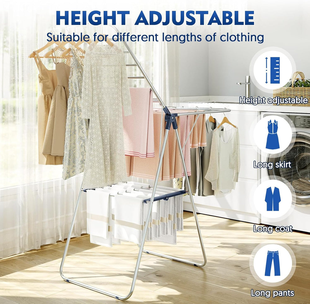 APEXCHASER Stainless Steel Clothes Drying Rack, Drying Rack Clothing with Hei...