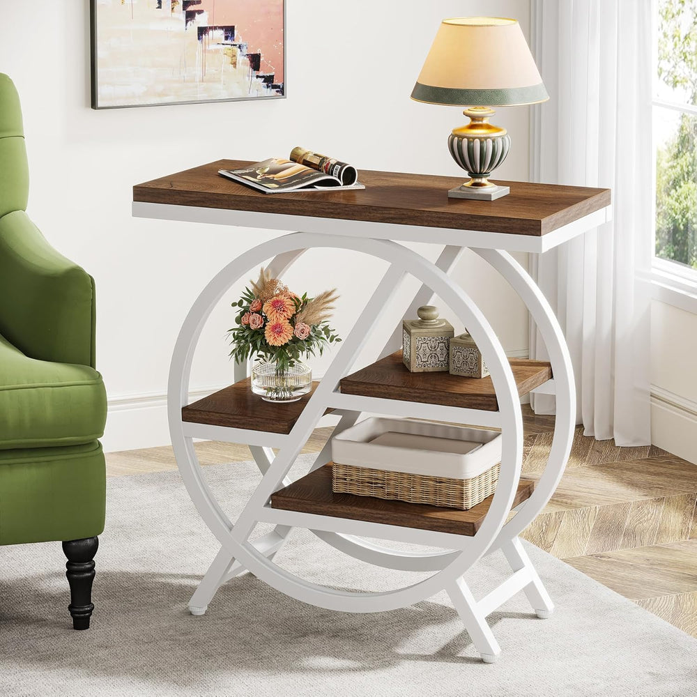 Tribesigns End Table Set of 2, 3-Tier Modern Narrow Side Table with Storage, ...