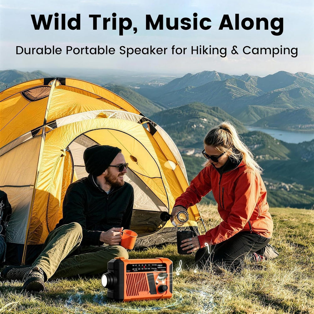 Emergency NOAA Weather Alert Radio, Hand Crank Solar USB Charged AM FM Radio,...