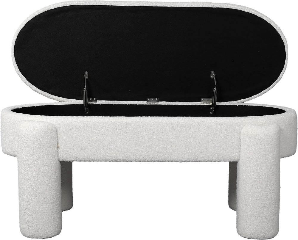 BIRDROCK HOME Sherpa Upholstered Storage Bench | Cozy Seat with Soft Sherpa C...