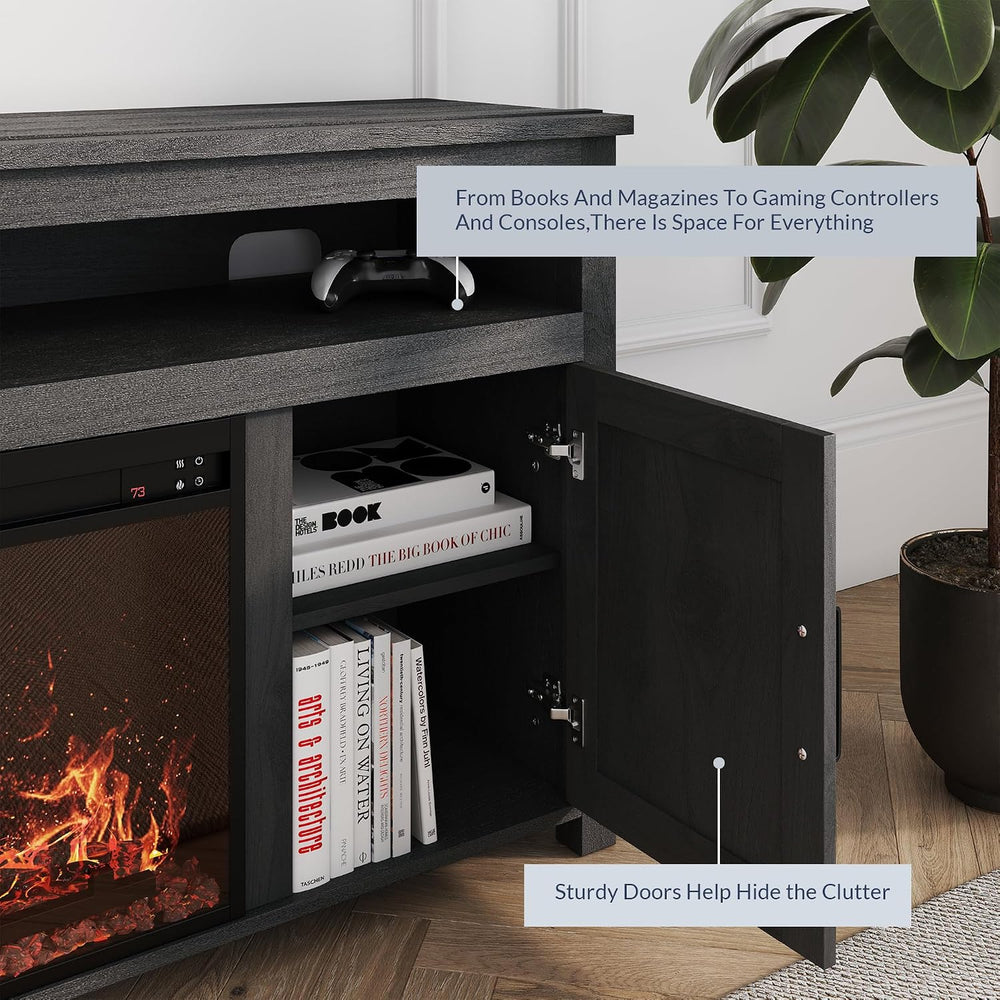BELLEZE 58" Farmhouse Fireplace TV Stand for TVs up to 65", 23"...