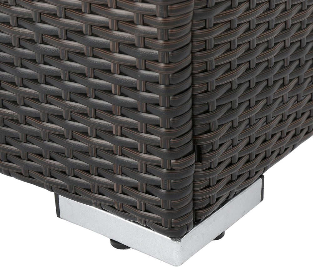 roomfitters Outdoor Wicker Ottoman with Cushion for Stylish Patio Furniture, ...