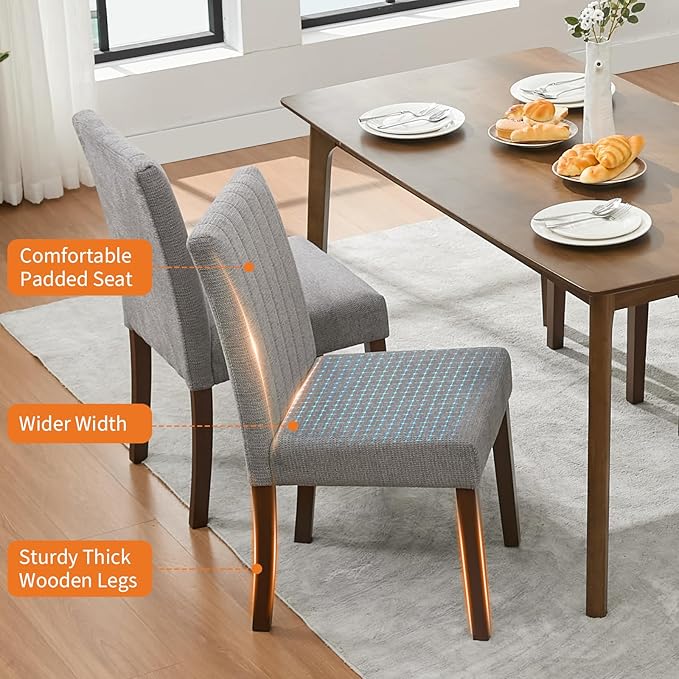 Dining Chairs Set of 4, Upholstered Modern Fabric Kitchen Side Chairs with St...