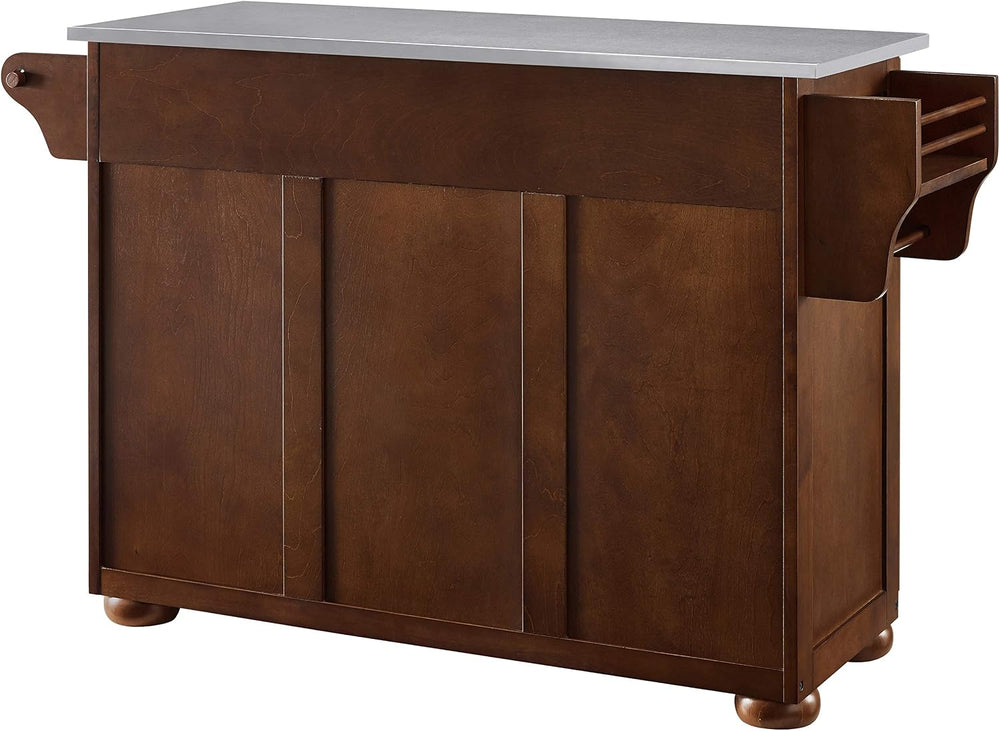 Crosley Furniture Eleanor Stainless Steel Top Kitchen Island with Spice Rack,...