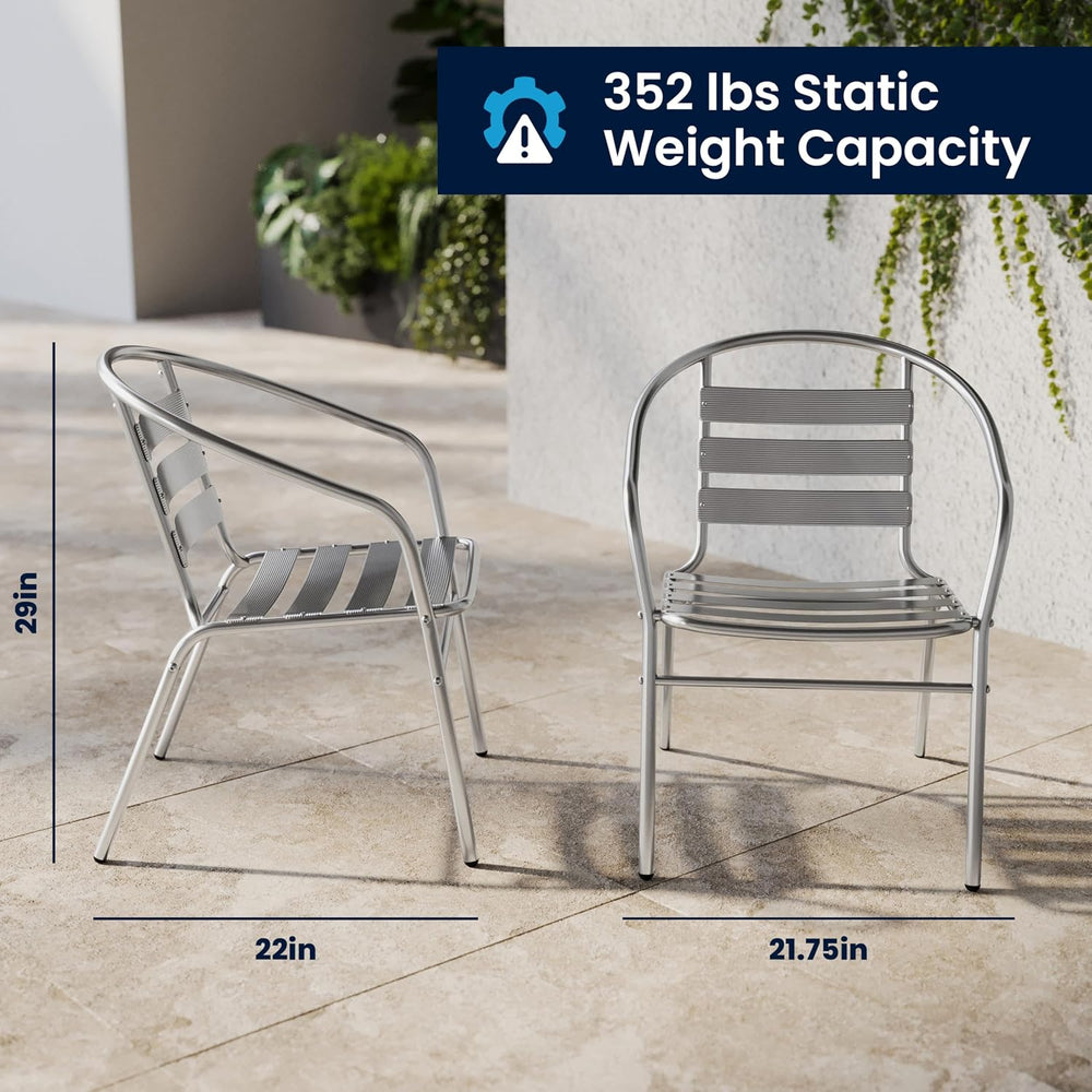 Flash Furniture Lila 4 Pack Commercial Aluminum Indoor-Outdoor Restaurant Sta...