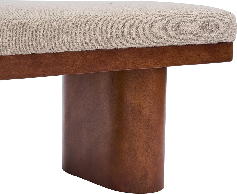 Christopher Knight Home 55" Chenille Upholstered Bench with Solid Rubber...