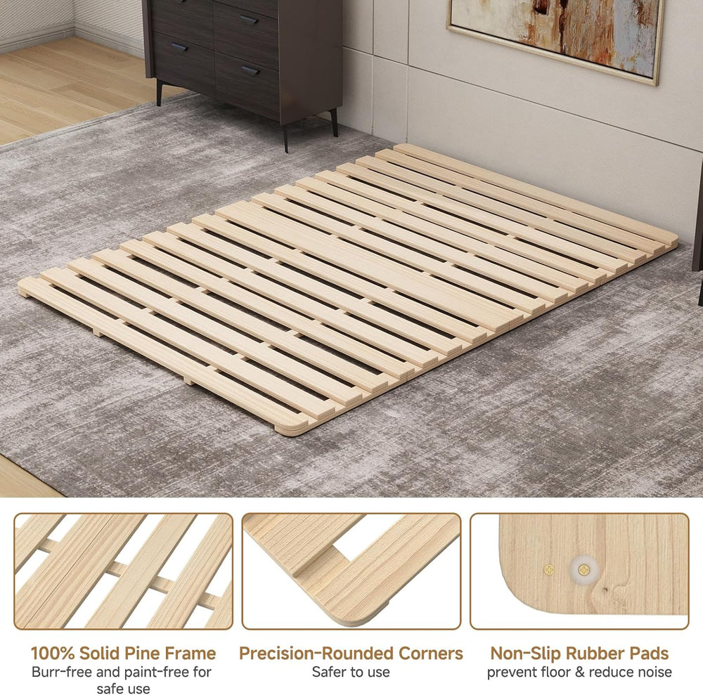 LILYPELLE Floor Bed Frame Full, Foldable Tatami Bed Frame Futon Frame | Breat...