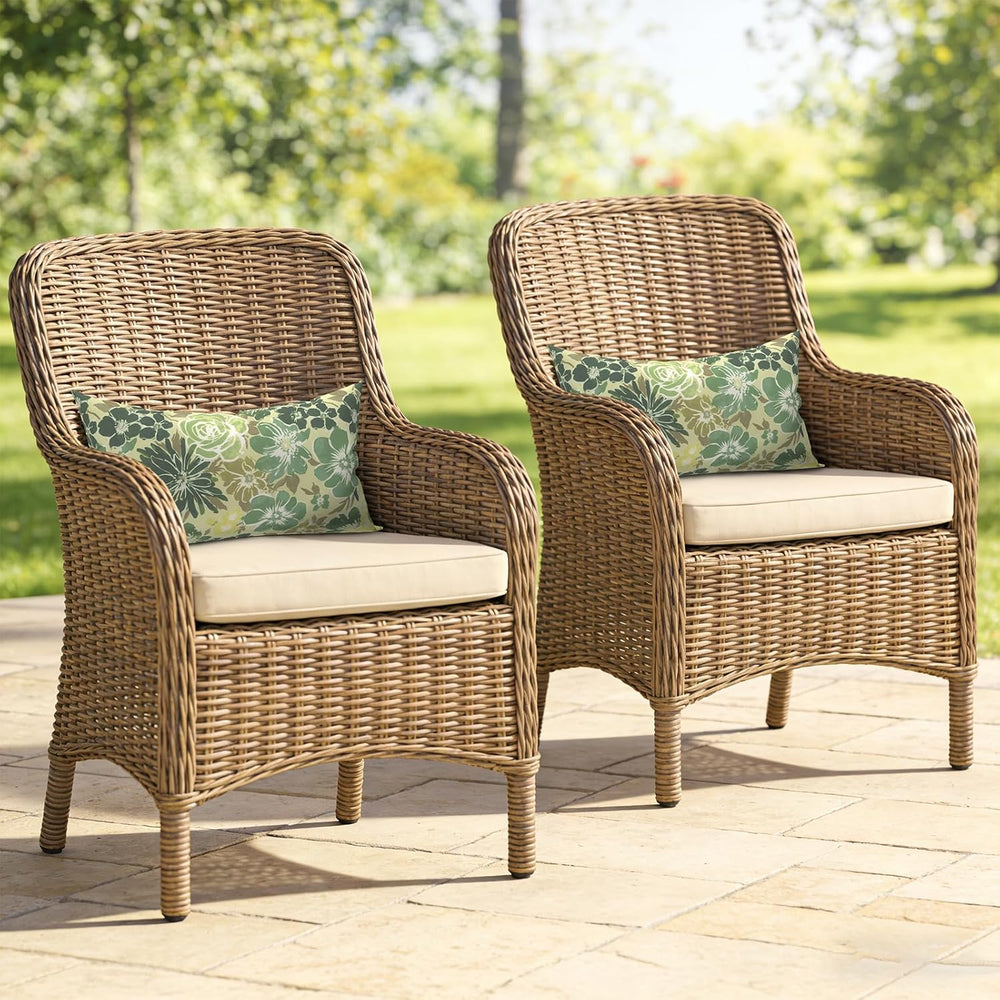 Outdoor Lumbar Pillows 12x20 Inch, Water Repellent Cushion Pillows, Outdoor P...