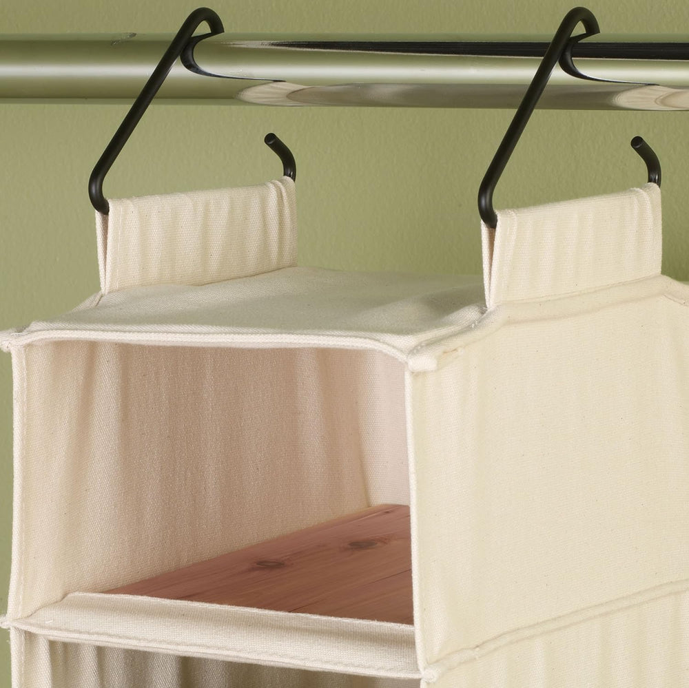 Household Essentials Hanging Shoe Organizer, 10 Wide Cubbies with Cedarline P...
