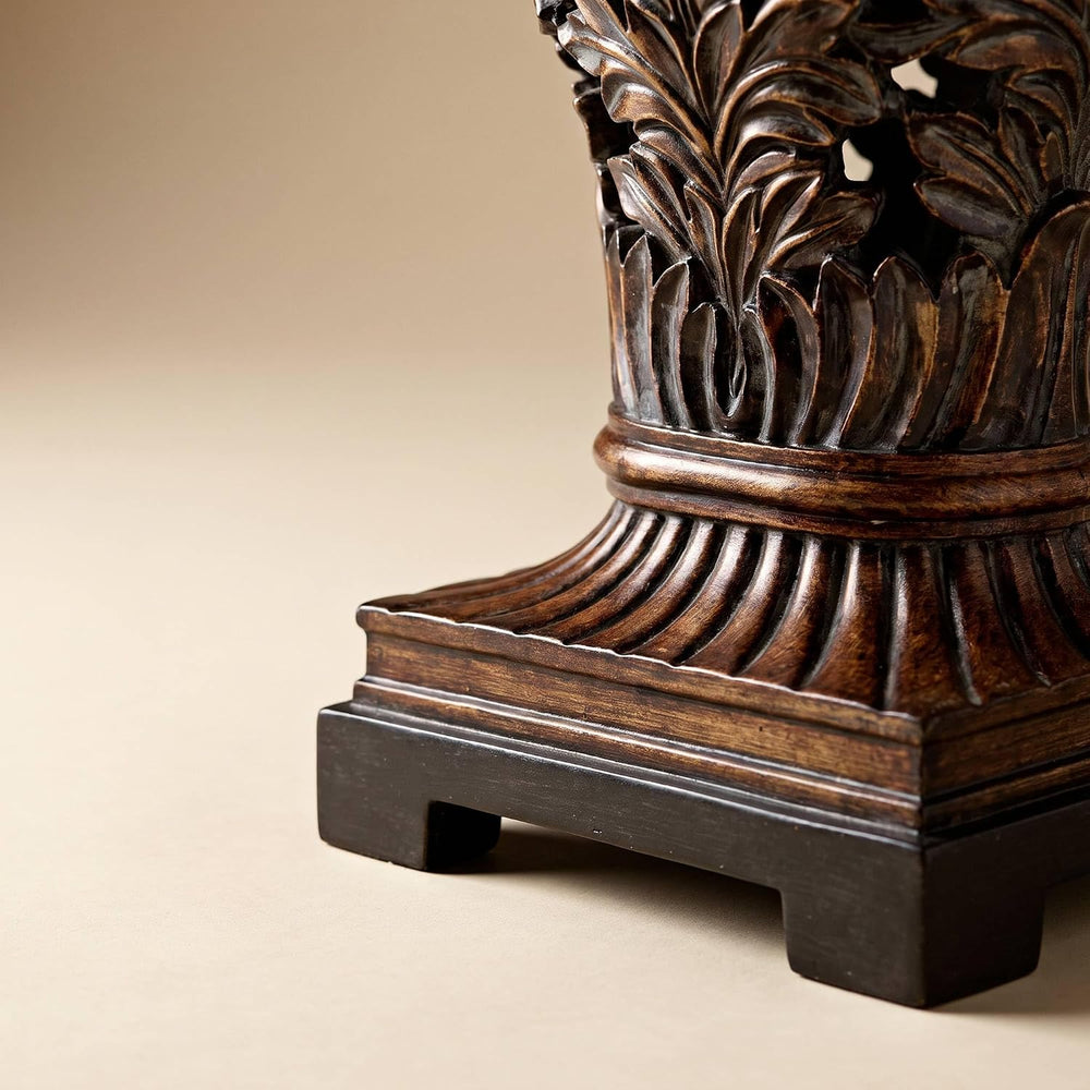 Oak 32 1/2" Bronze Brown Large Table Lamps Set of 2 Leafwork Cottage