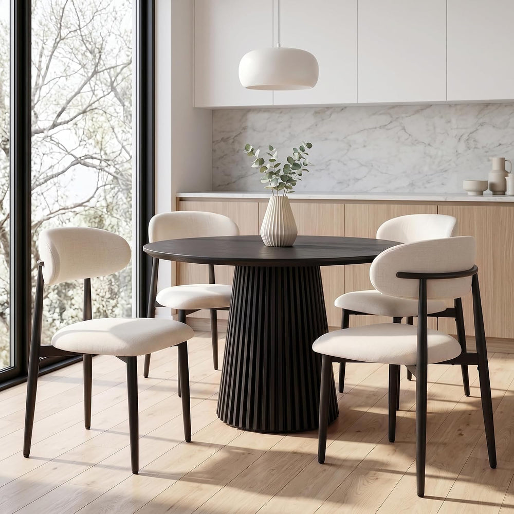 UVV Dining Chairs Set of 6, Metal Kitchen Chairs with Modern Fabric Upholster...