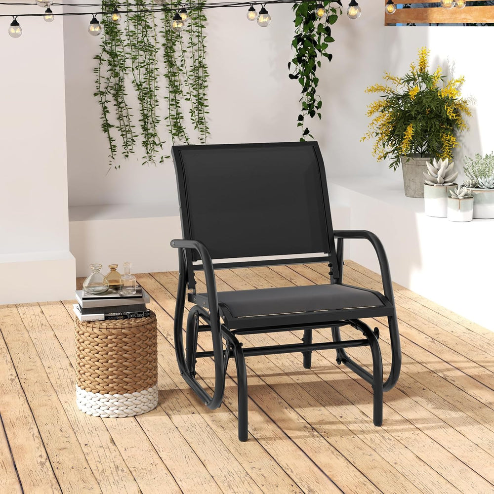 Tangkula Swing Glider Chair, Ergonomic Rocking Chair with Comfortable Fabric,...