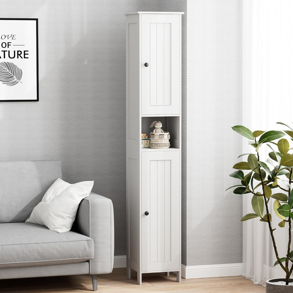 Homleke Tall Bathroom Storage Cabinet with 2 Doors, Slim Bathroom Cabinet | N...