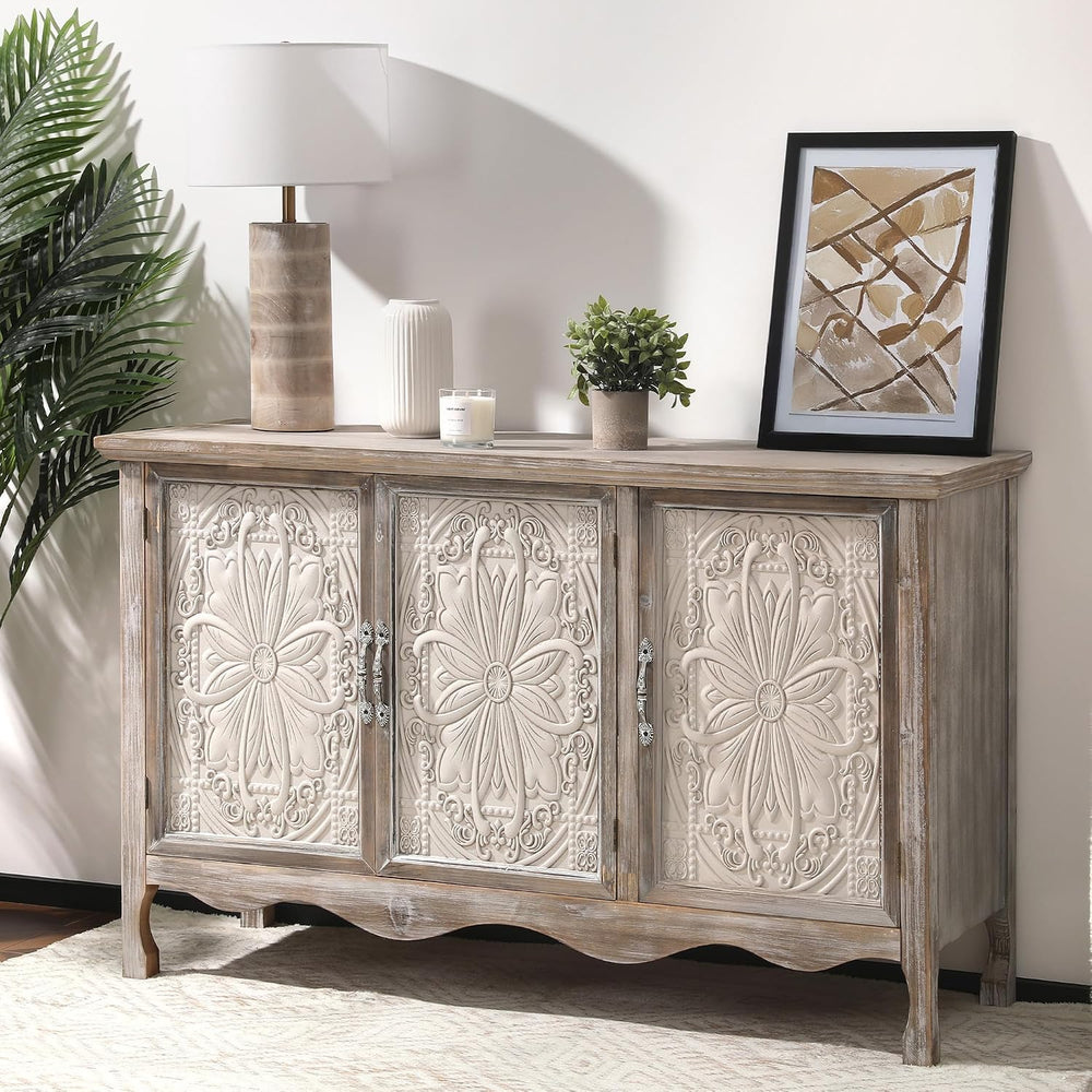 RoyalCraft Farmhouse Sideboard Buffet Cabinet with Storage, 49" Solid Wo...