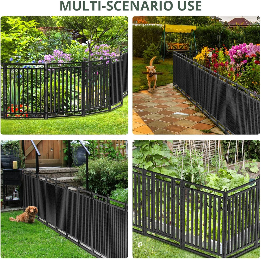 Decorative Garden Fence Metal Dog Fence Outdoor for Yard, 36ft (L) × 40in (H)...