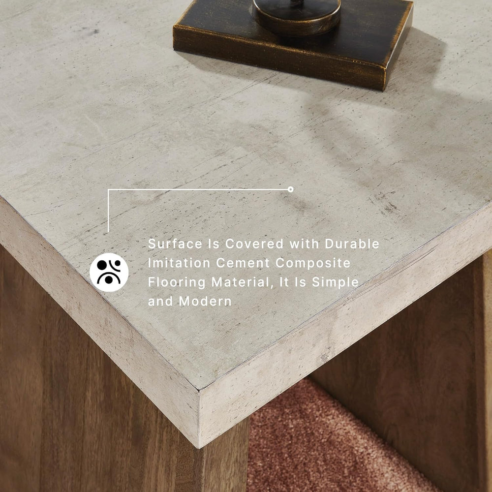 Signature Design by Ashley Brendalhouse Casual End Table with Faux Cement Top...