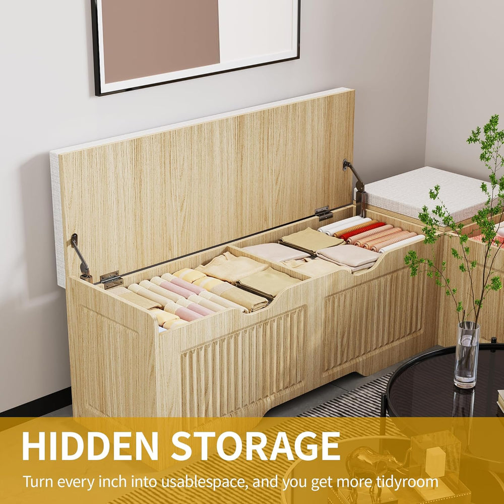 L Shaped Corner Storage Bench with Cushion, Kitchen Breakfast Nook Bench with...