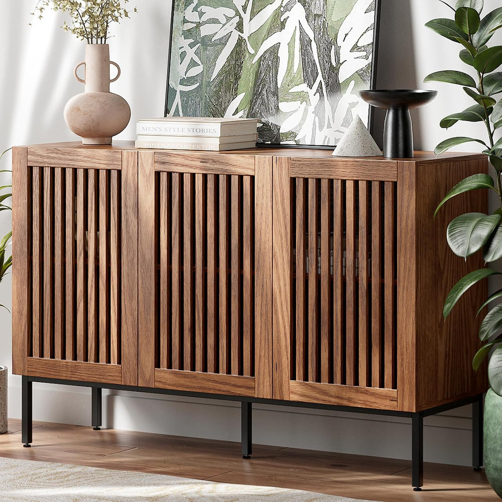 BVIUNTWO Buffet Cabinet, Modern Credenza Storage Cabinet with Adjustable Shel...