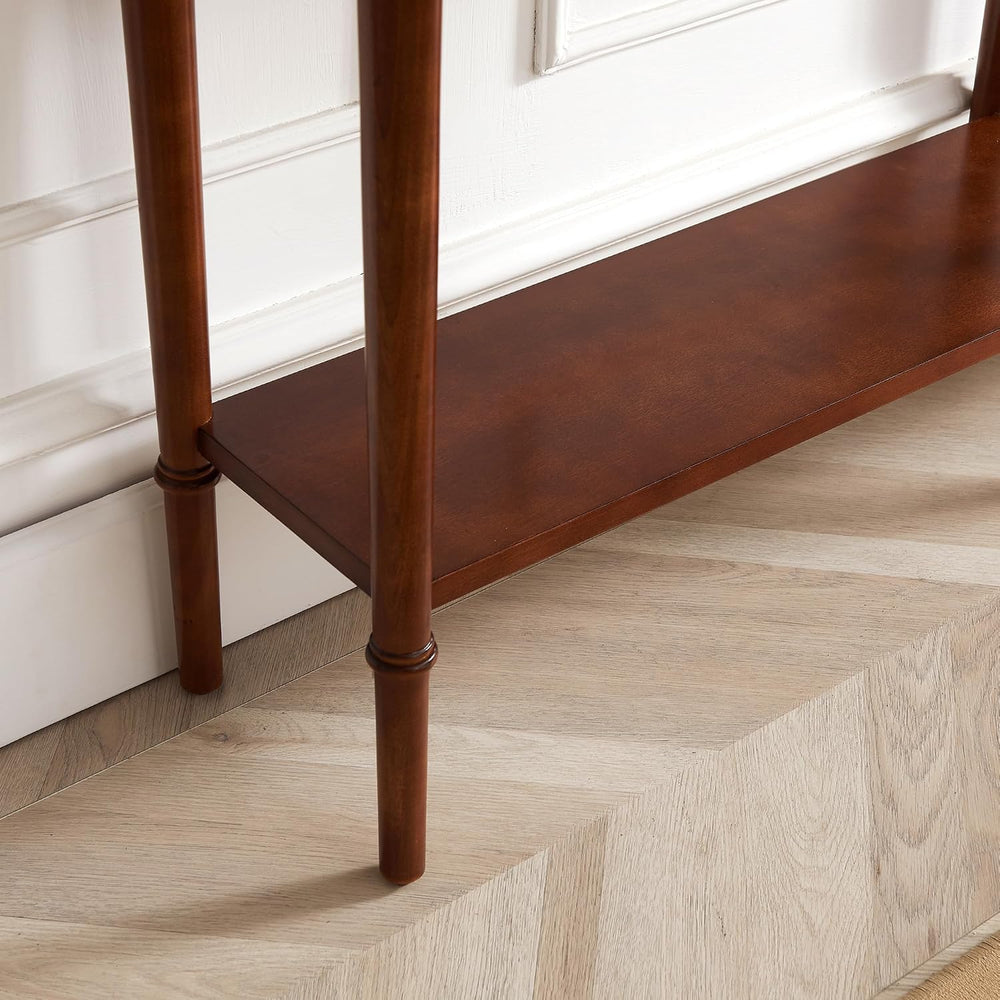 Leick Home Coastal Console Table, Solid Wood, with Drawer and Shelf, for Entr...