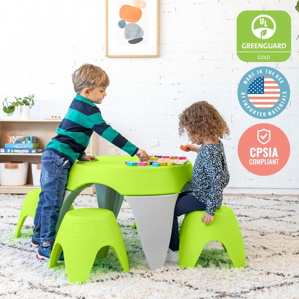 ECR4Kids Ayana Table and Stool Classroom Set, Childrens Furniture, Lime Green...