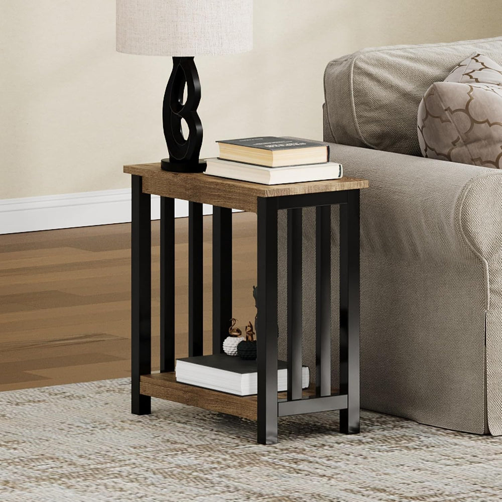 ChooChoo Mission End Table, Narrow Side Table for Small Spaces, Night Stand w...
