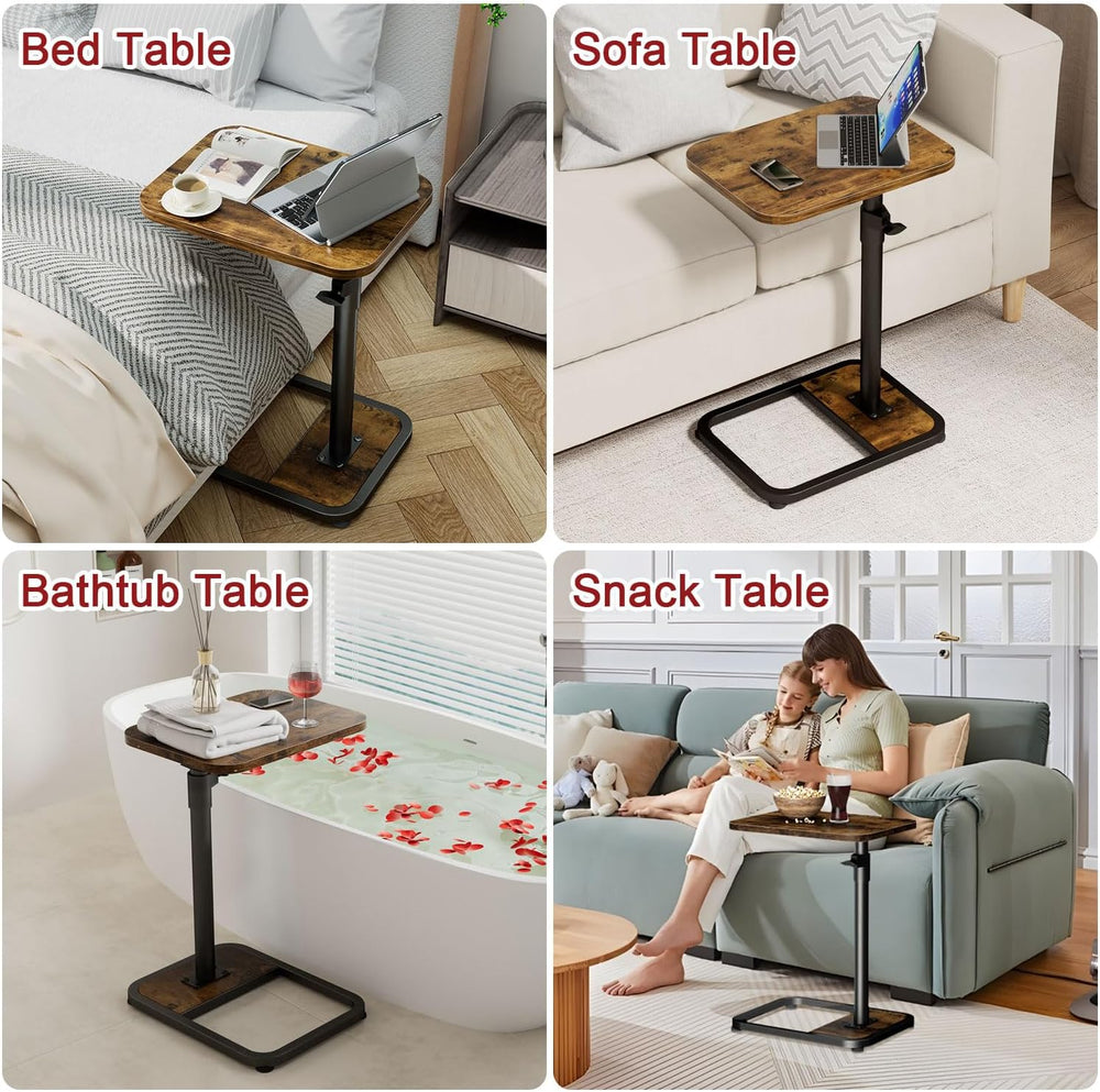 GOYLSER C-Shaped Tables Small Swivel End Table, Height Adjustable Side Tables...