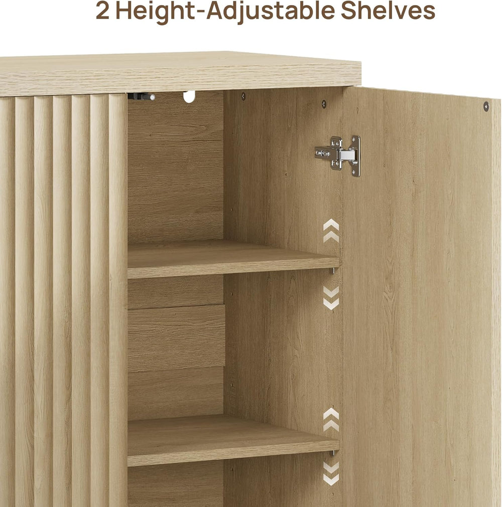 SICOTAS Buffet Cabinet with Storage Accent Sideboard Modern Credenza with Doo...
