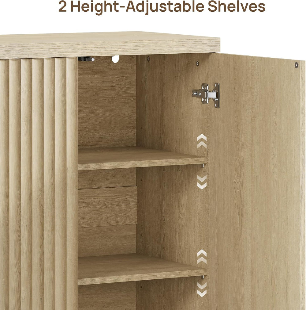 SICOTAS Buffet Cabinet with Storage Accent Sideboard Modern Credenza with Doo...