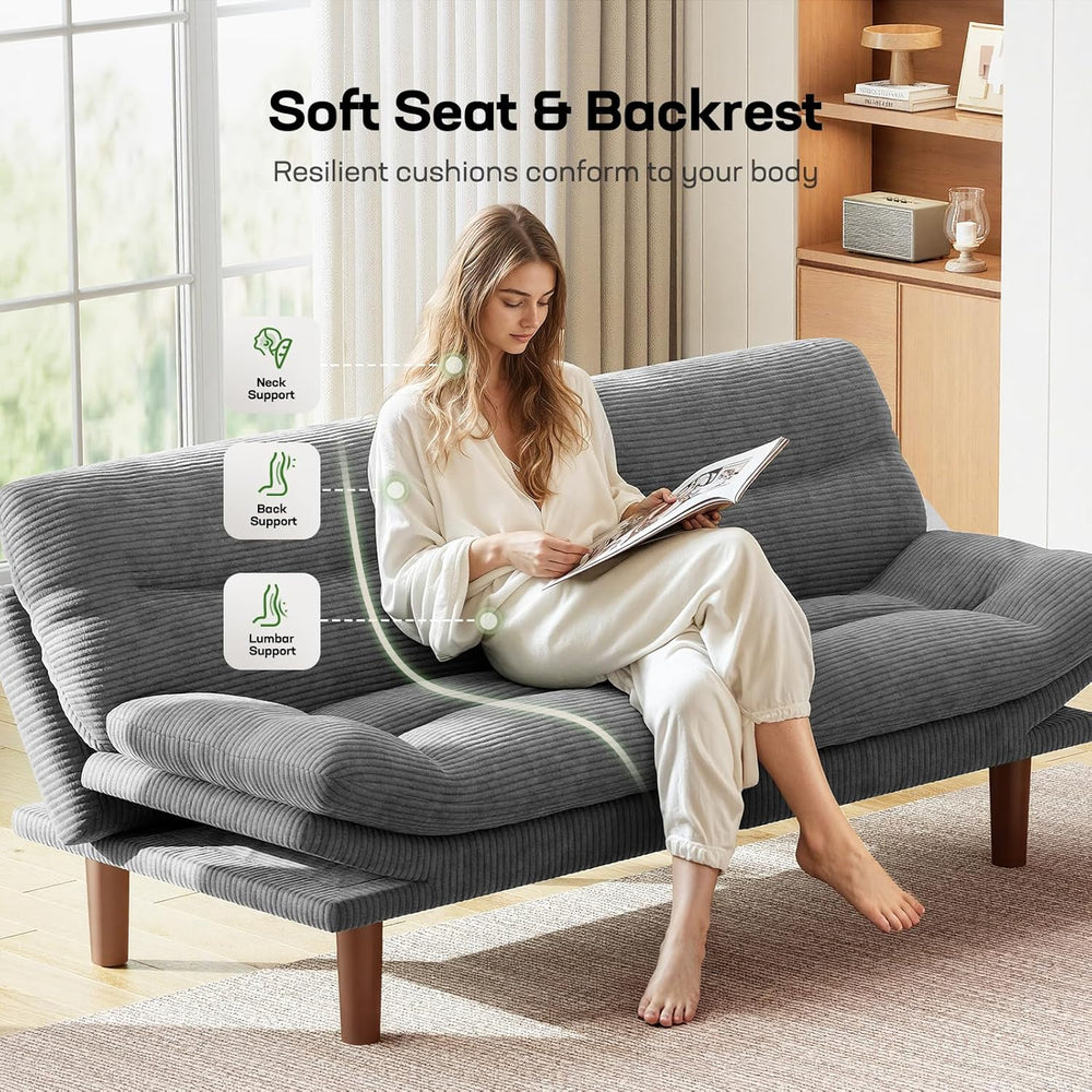 Marsail 66.02" Futon Sofa Bed, Convertible Couch & Sleeper Sofa, Lig...
