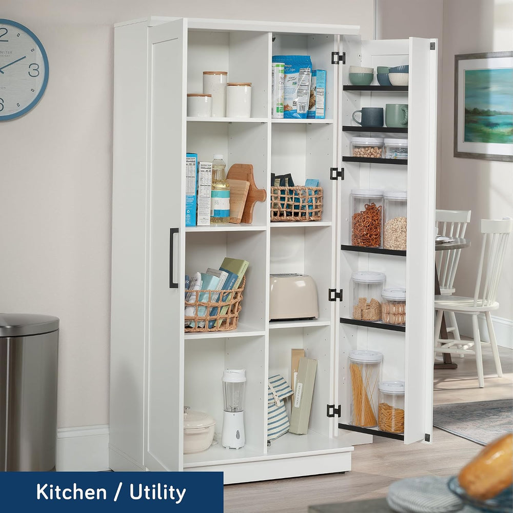 Sauder HomePlus Kitchen Storage Pantry Cabinet with Swing Door Storage and Ad...