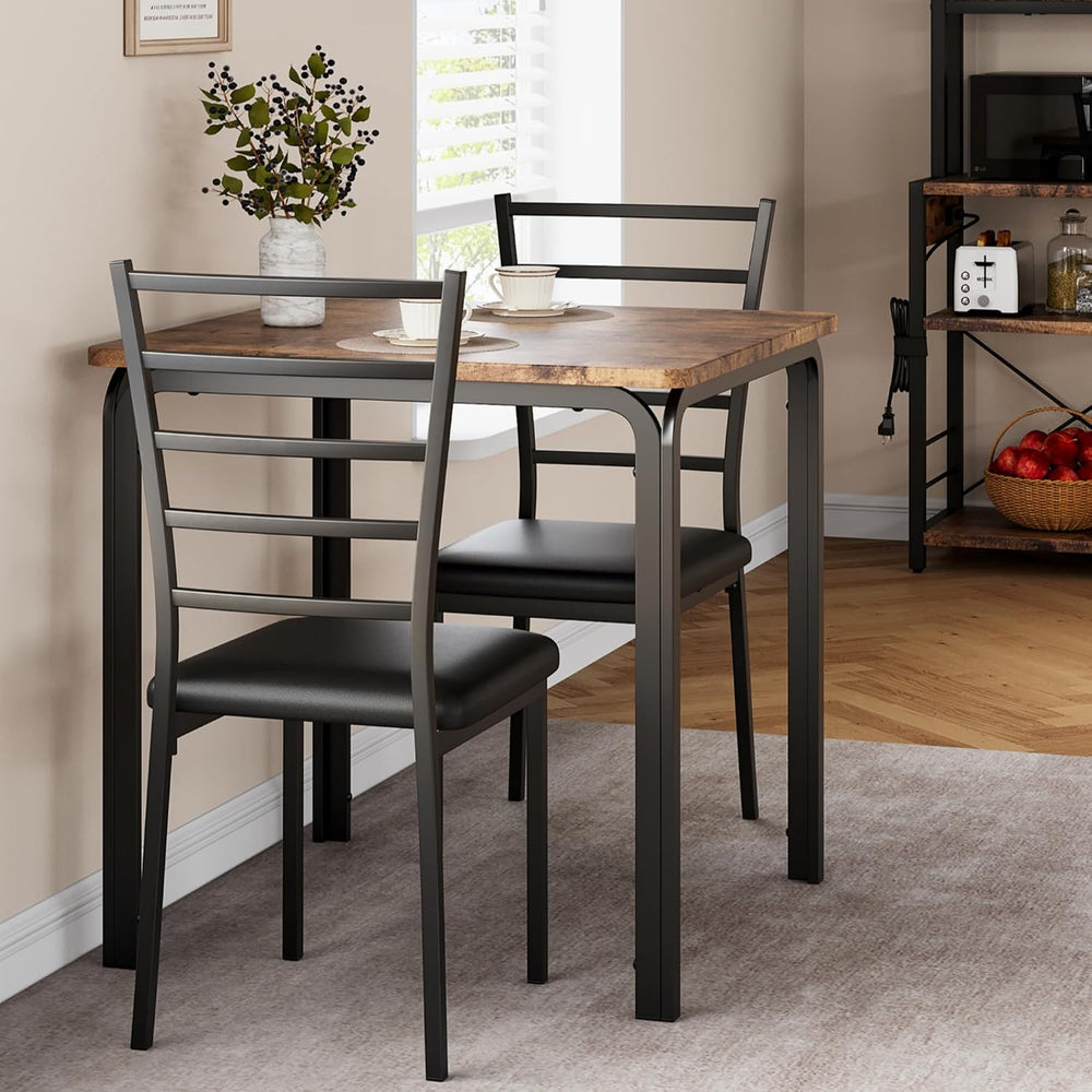 GarveeHome 3-Piece Kitchen Dining Room Table Chair Set for Small Space, Indoo...