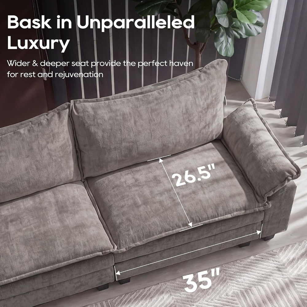 URRED Oversized Modular Sectional Sofa,Gray:157" U Shaped