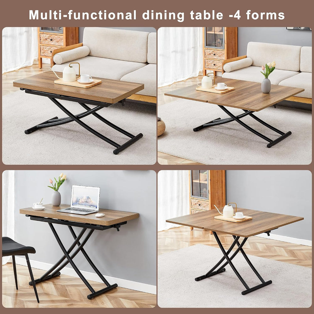 Multifunctional Folding Table - Lift Top Coffee to Dining Table, Height Adjus...
