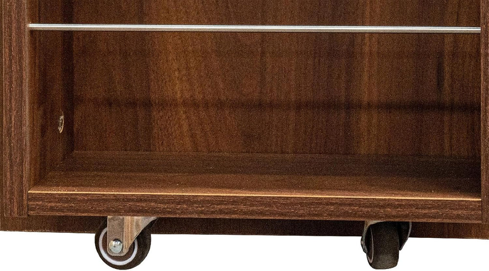 22 in Deep Kitchen Pantry Storage Cabinet with Door Shelving Walnut | 180° Do...