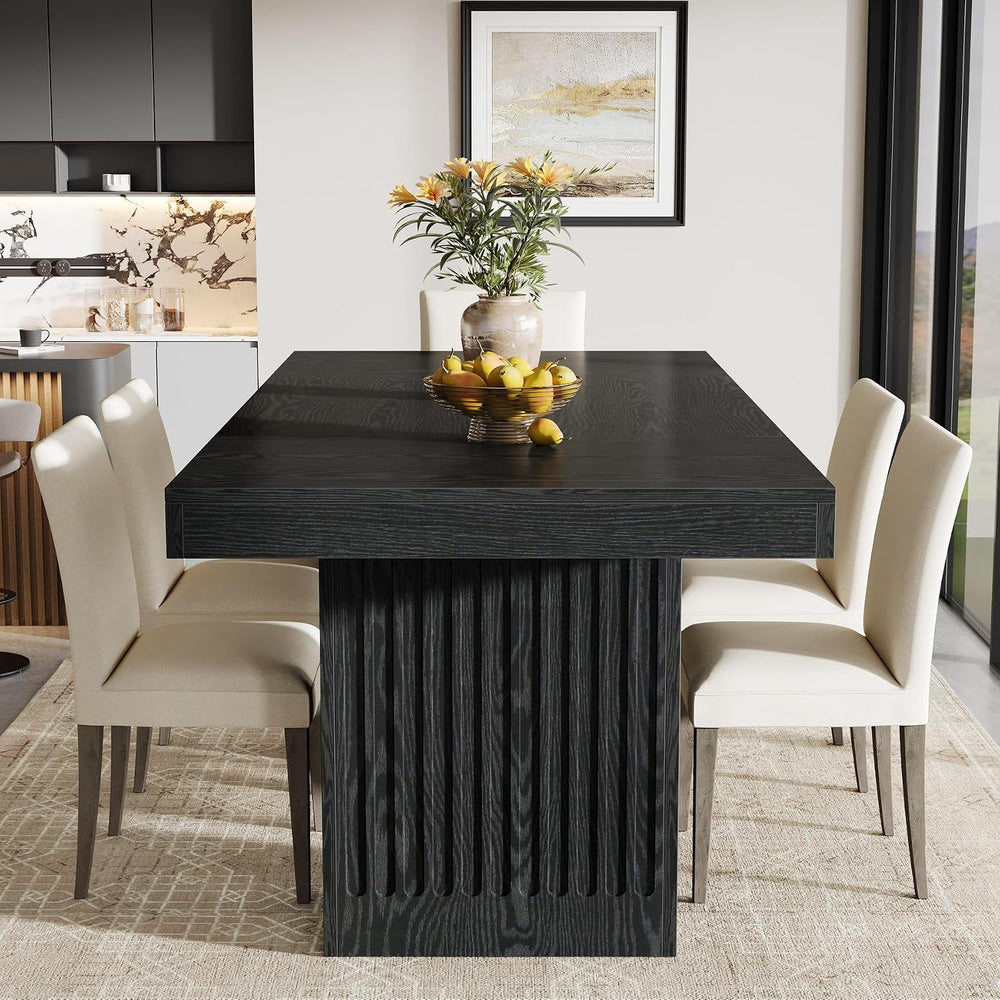 Tribesigns Dining Table for 4-6 People, 63 Inch Modern Rectangle Kitchen Tabl...