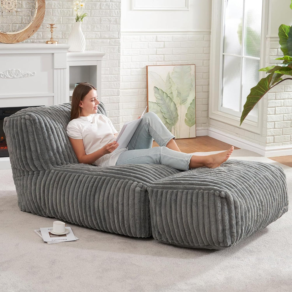Bean Bag Chairs for Adults Giant Bean Bag Chair Memory Foam BeanBag Chair Bea...