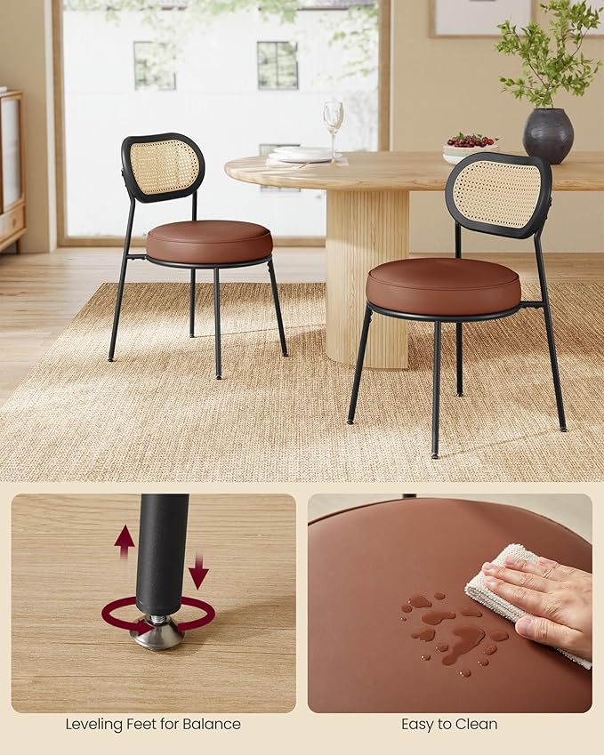 VASAGLE Dining Chairs, Set of 2 Accent Chair for Dining Room Kitchen, with Bo...