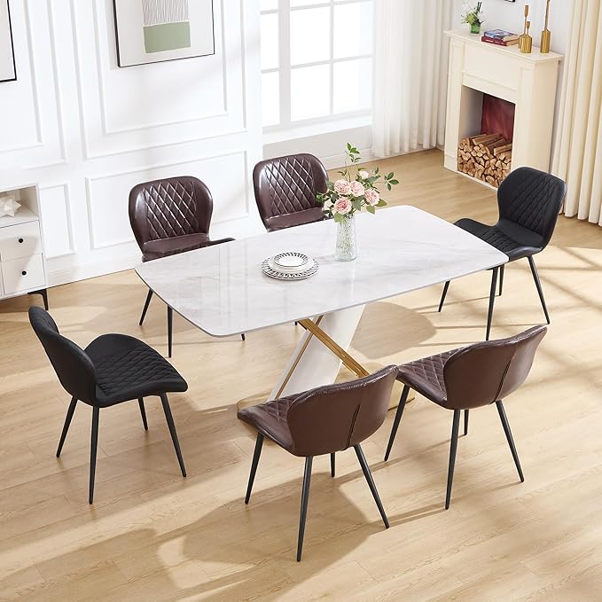 Dining Chairs Set of 8, Comfy Modern Dining Chairs with Thick Cushions, Uphol...