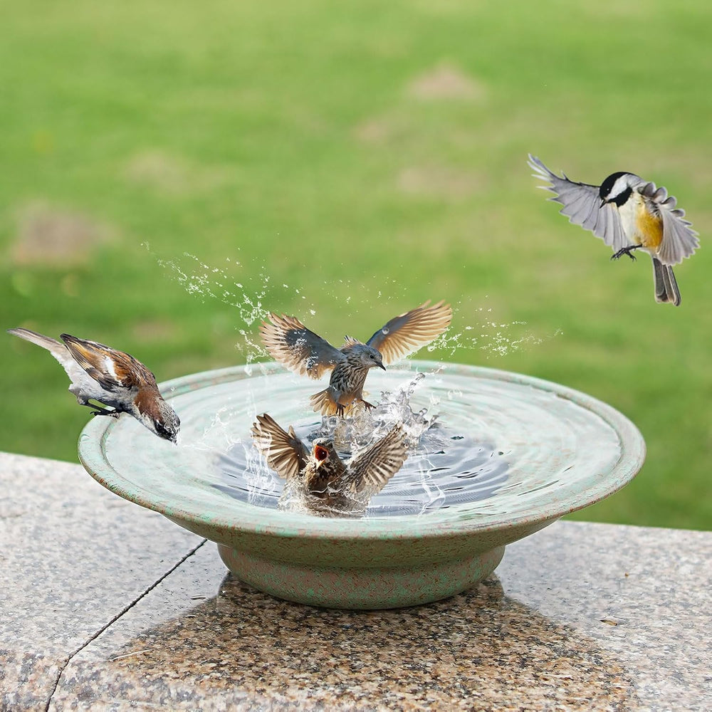 Solar Fountain Bird Bath, Metal Bird Bath Bubbler,Bird Bath Bowl