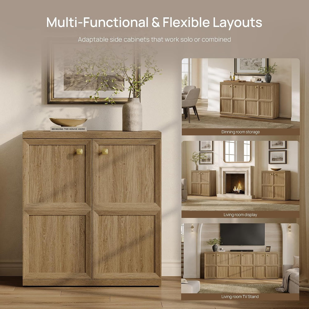 SICOTAS Buffet Cabinet with Storage, 34" Tall Modern Farmhouse Sideboard...