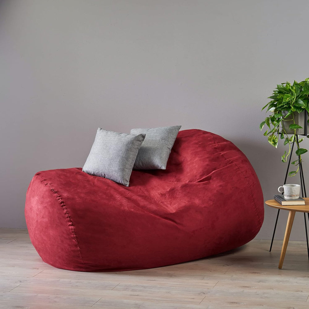 Christopher Knight Home Haley 6 Ft Faux Suede Microfiber Bean Bag (Red)