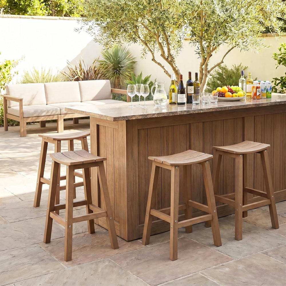 Stoog All-Weather Bar Stools Set of 4, 28" Patio Barstools, Never Rot or...
