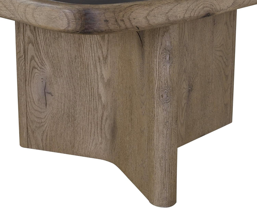Oak Nesting Cocktail Table with Solid Wood and MDF Construction | Two-piece n...