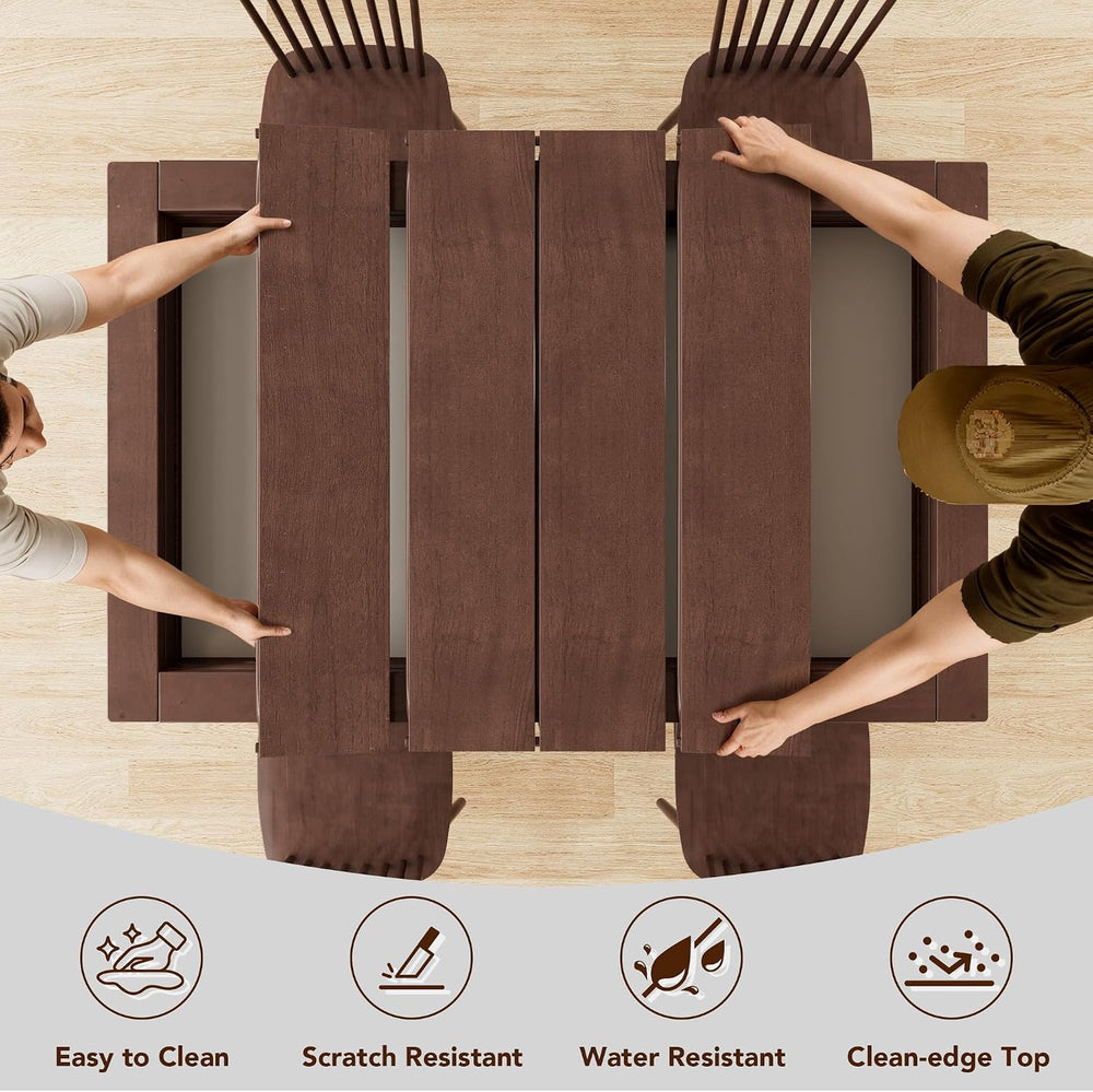Convertible Board Game Table for 4-6 Players, Spacious Gaming Space w/Clean-E...