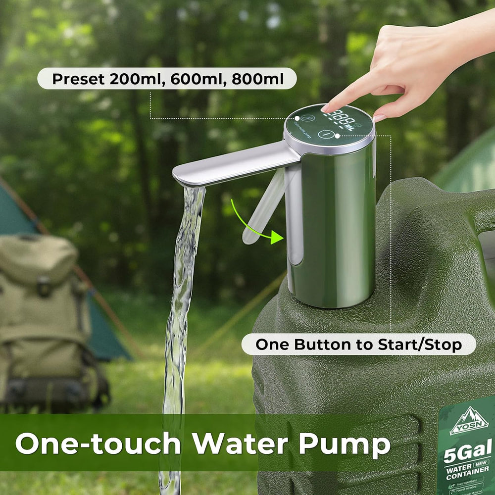 5 Gallon Water Jug with Pump, Camping Water Container, BPA Free Portable Wate...