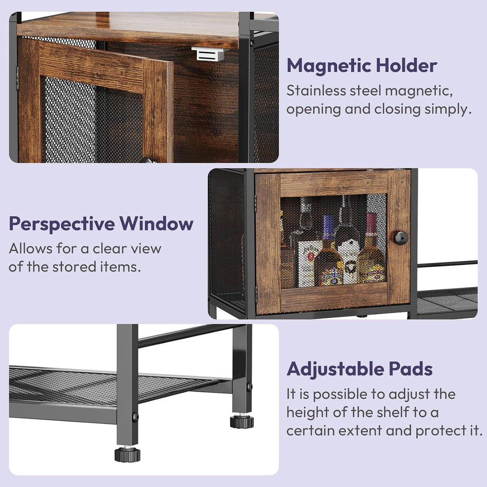 SWTYMIKI Coffee Bar Cabinet for Home - Farmhouse Coffee Stand Station Multi-P...